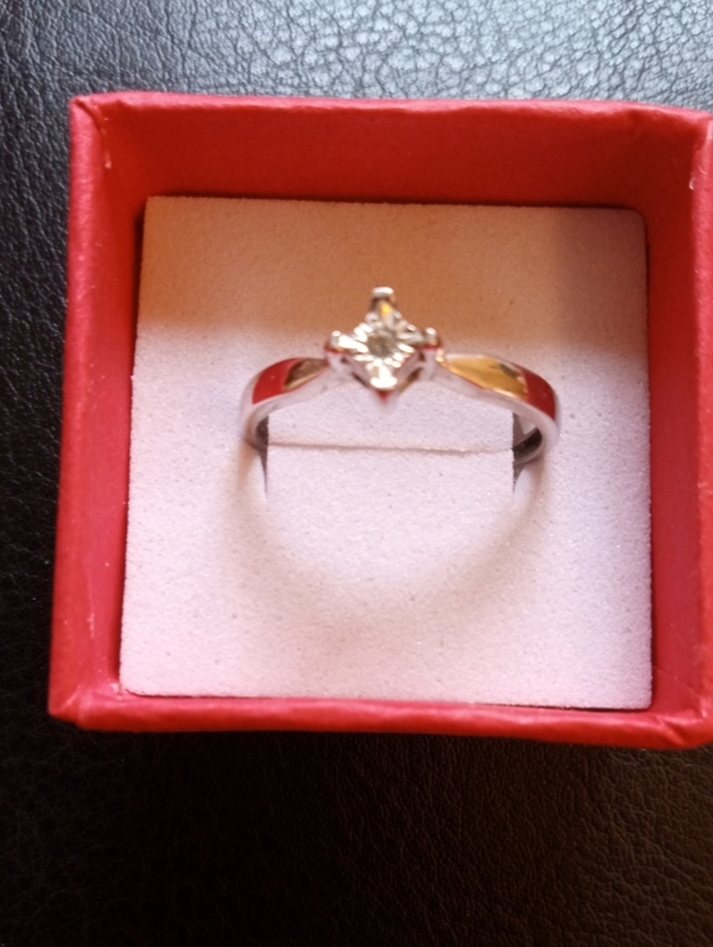 925 Sterling Silver Diamond Solitaire Ring